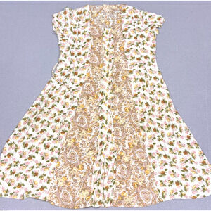 Vtg April Cornell Dress Womens XXL Floral Maxi Classic Boho Casual